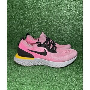 Nike Epic React Flyknit Womens Size 8.5 Pink Running Shoes Comfort Gym Sneakers